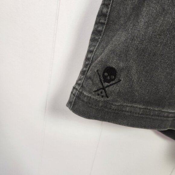 Sullen Gray Flat Front Shorts Skull Mens Size 42 10" Summer - Picture 2 of 8